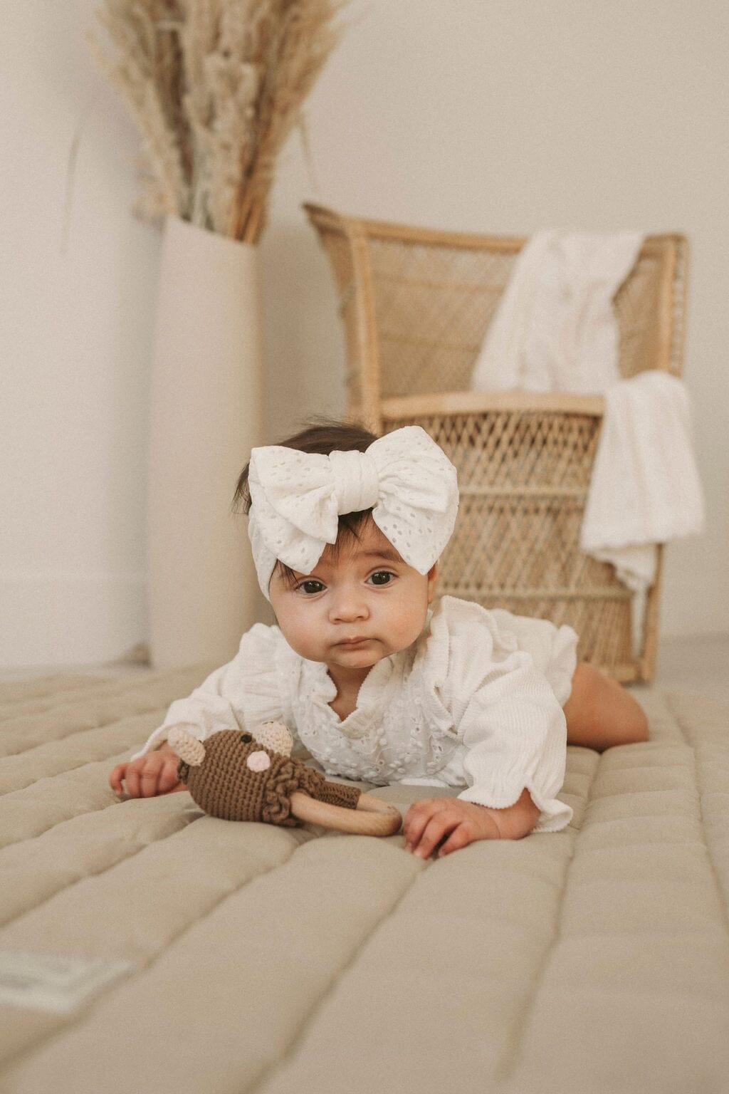 Summer Embroidery Oversized Bow