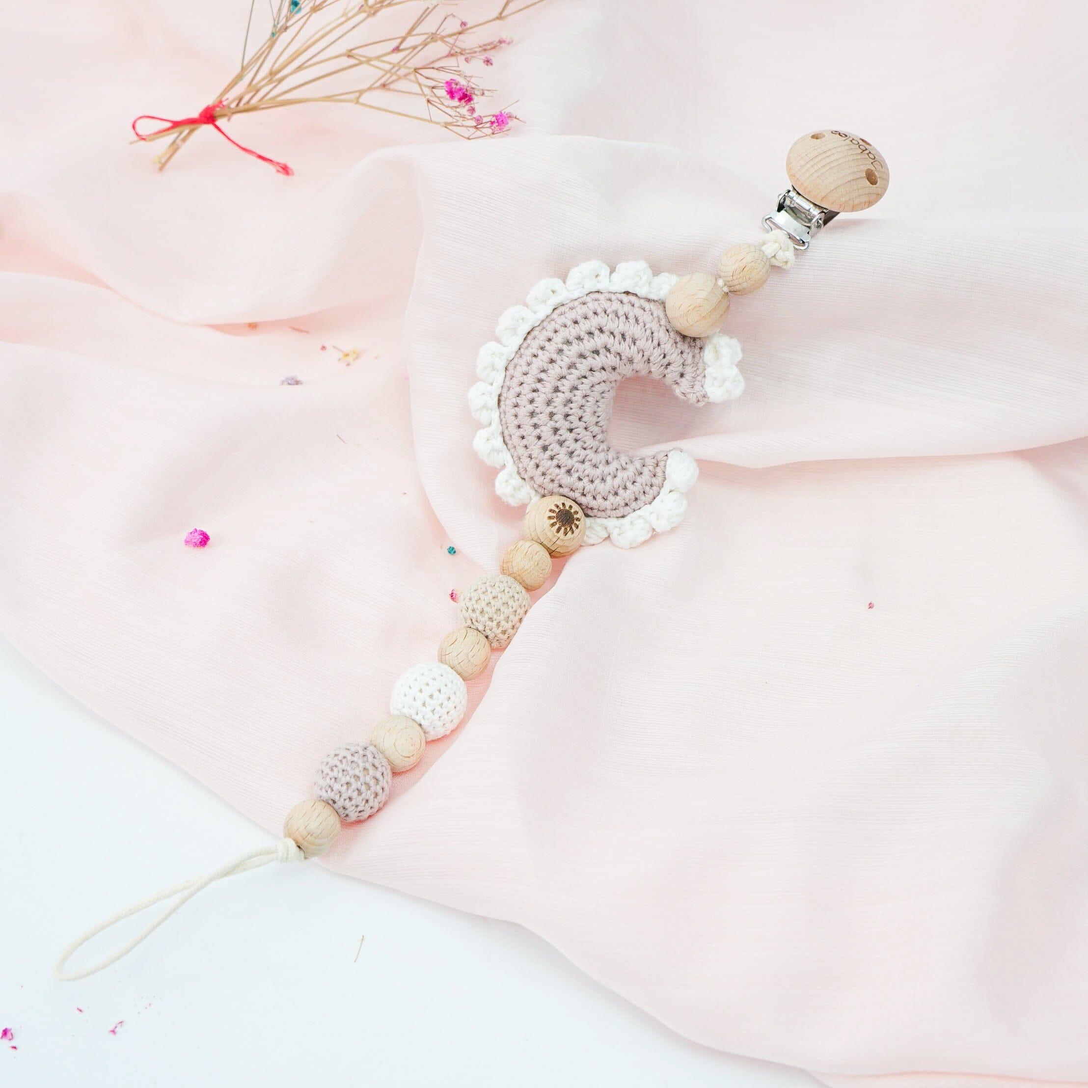 Crochet Moon Pacifier Clip