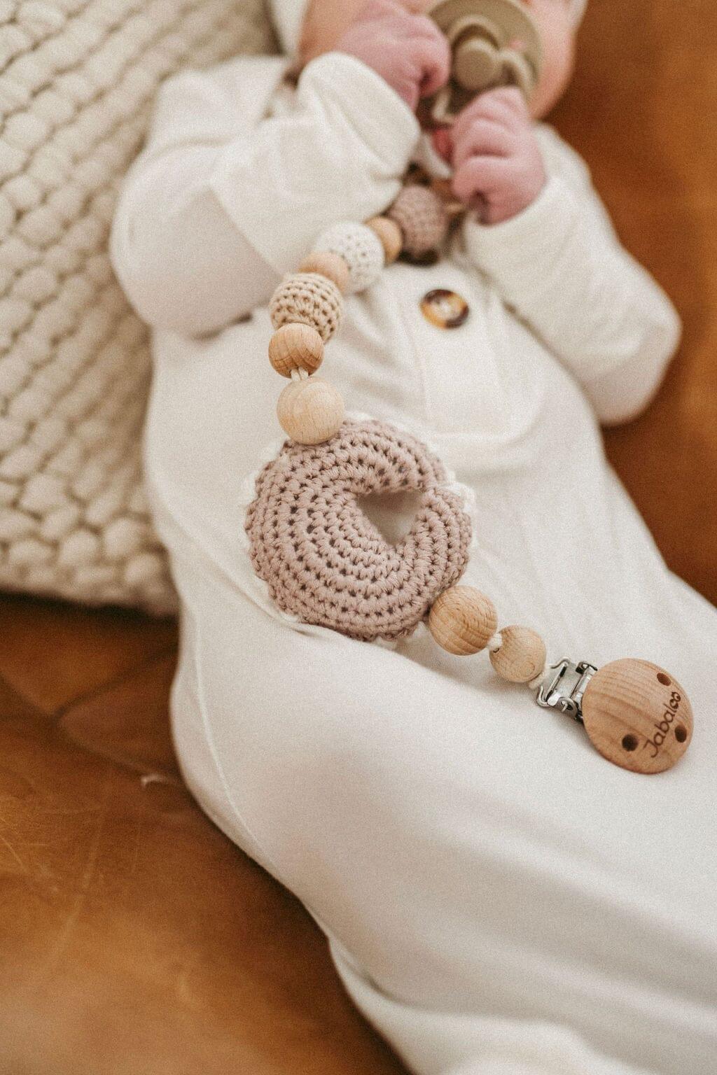 Crochet Moon Pacifier Clip