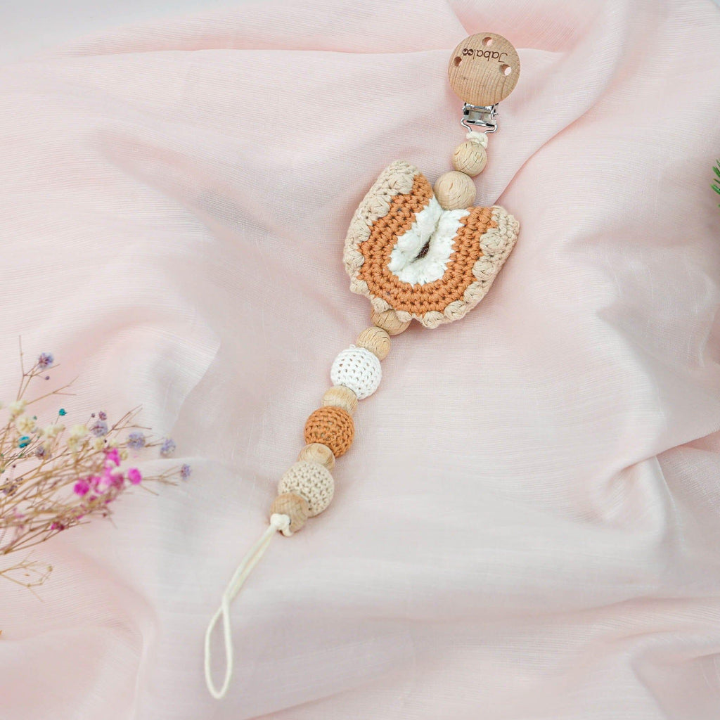 Crochet Rainbow Pacifier Clip