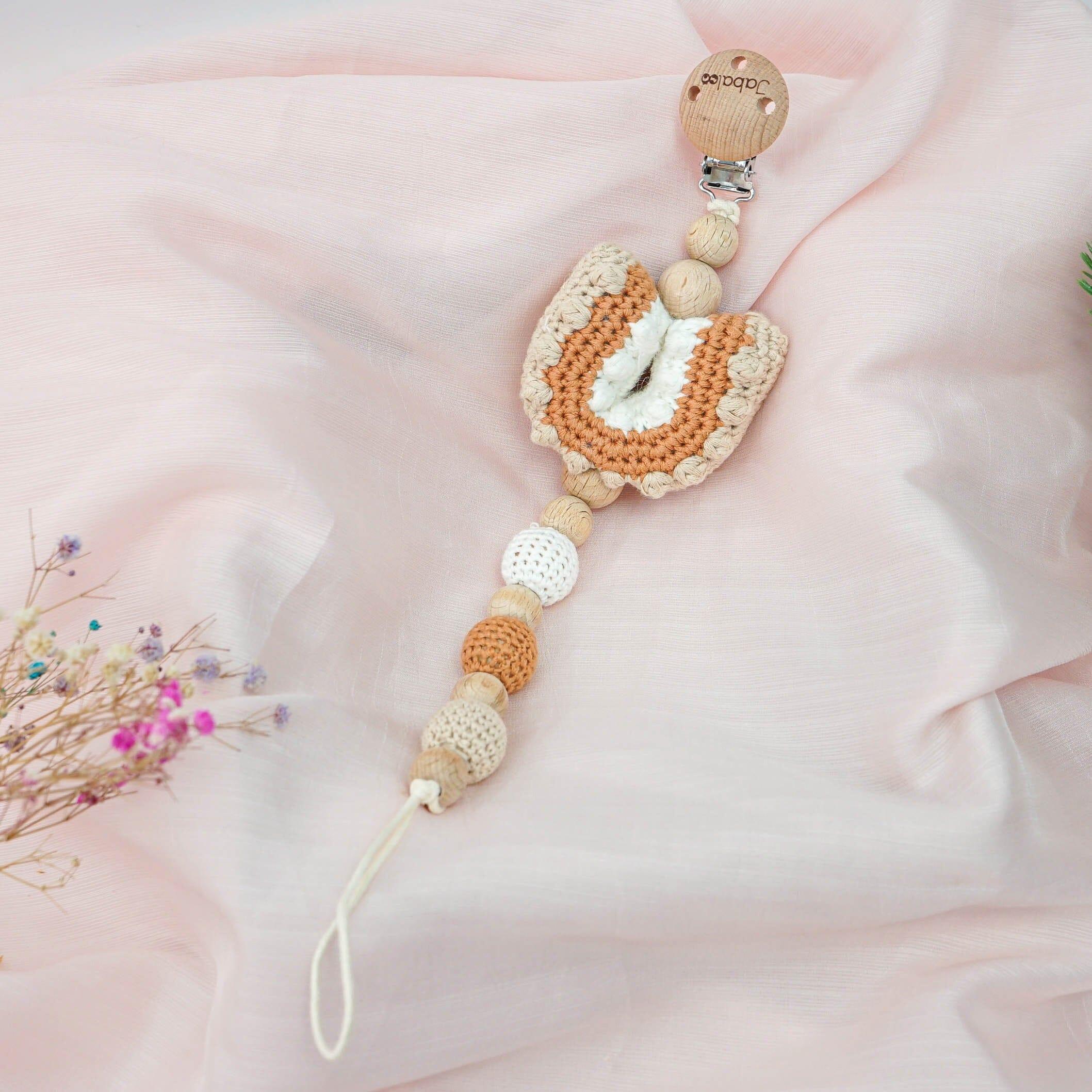 Crochet Rainbow Pacifier Clip