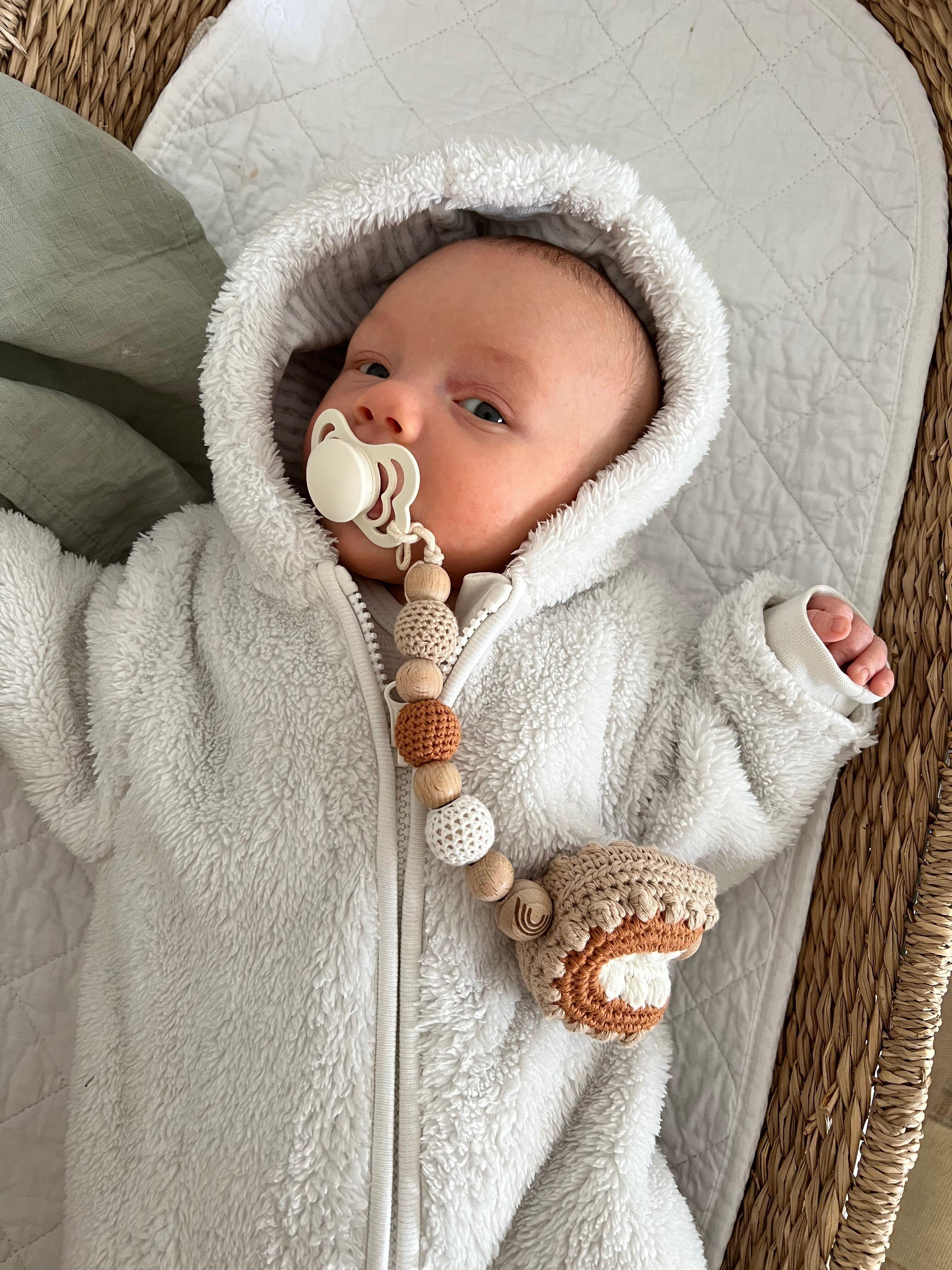 Crochet Rainbow Pacifier Clip