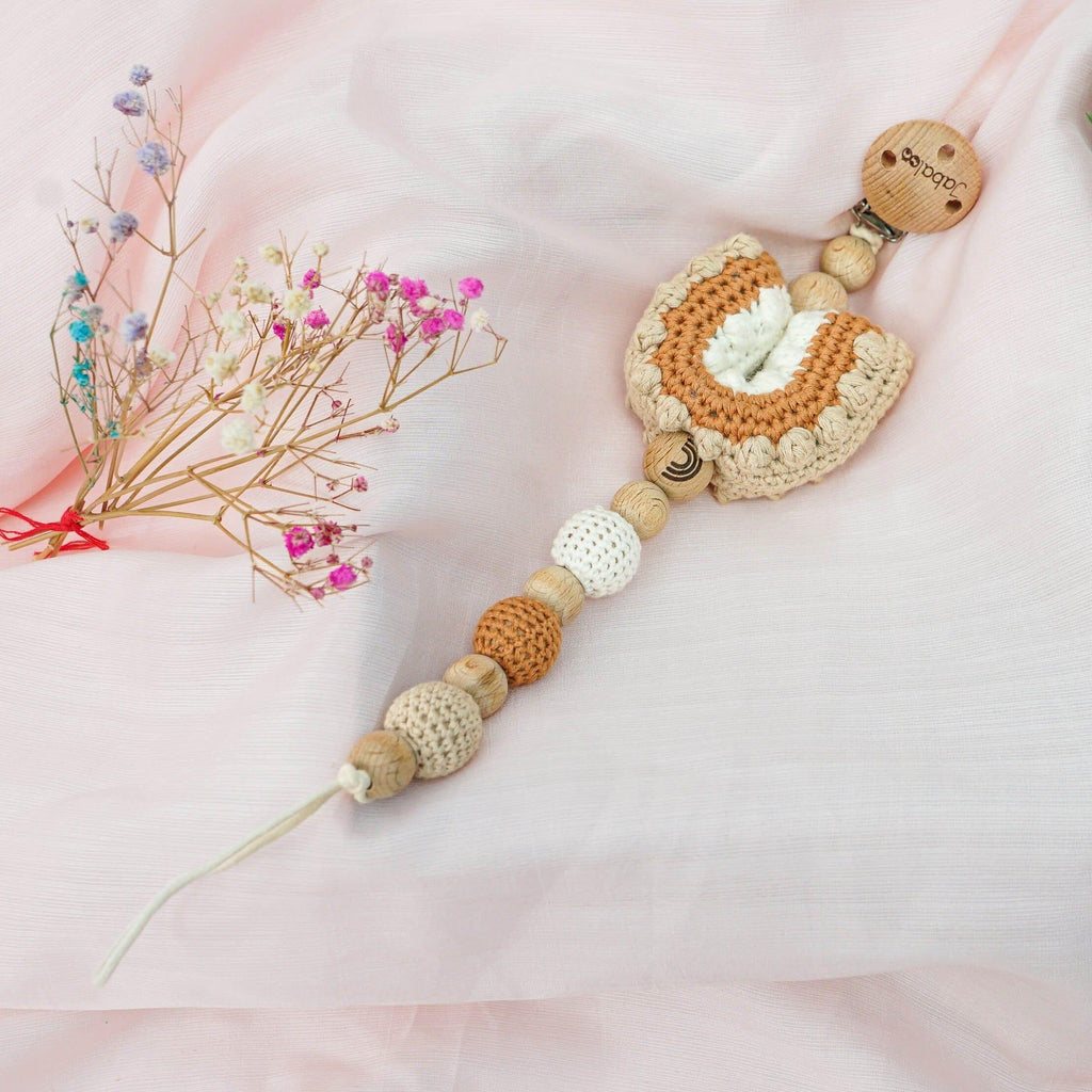 Crochet Rainbow Pacifier Clip