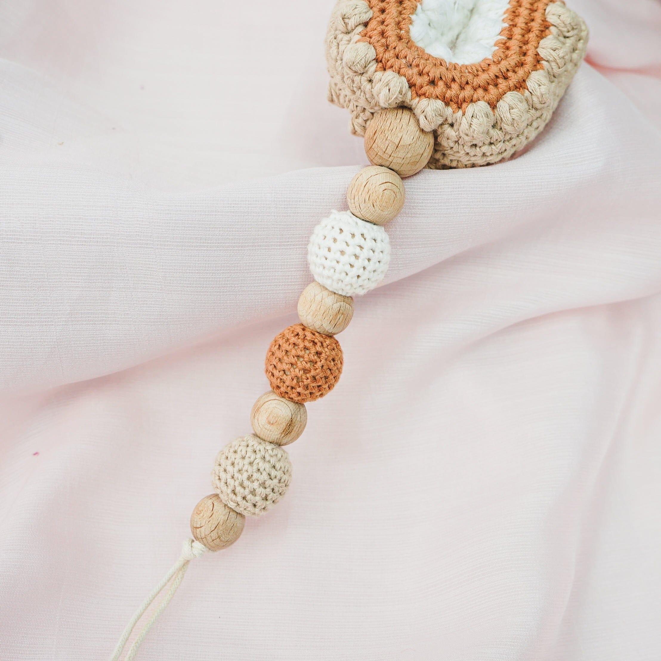 Crochet Rainbow Pacifier Clip