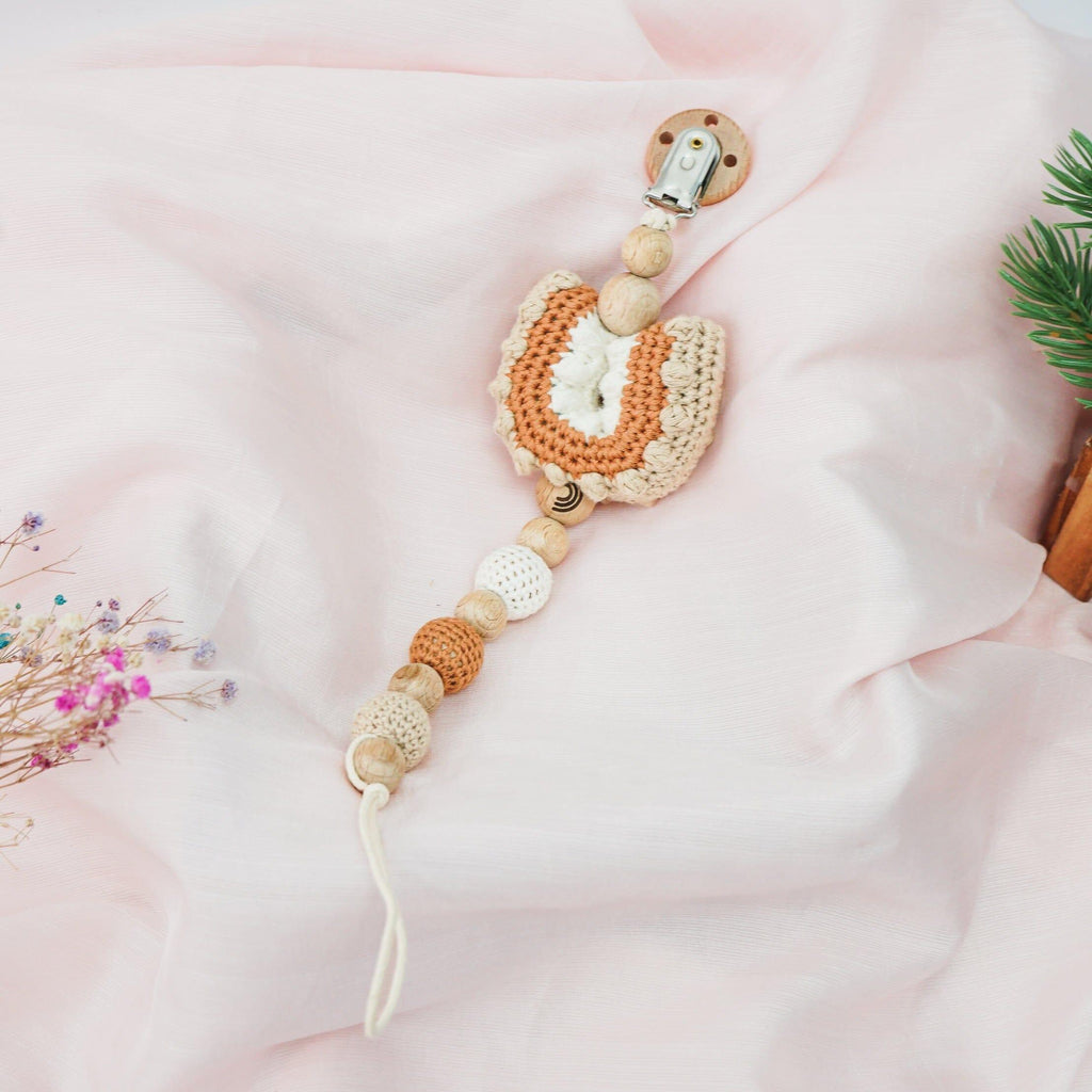 Crochet Rainbow Pacifier Clip