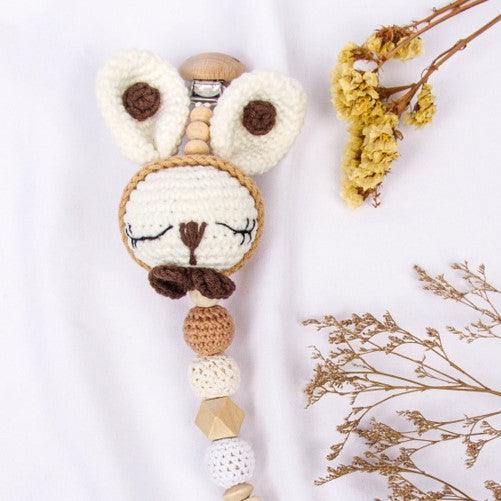 Crochet Sleeping Bunny Pacifier Clip