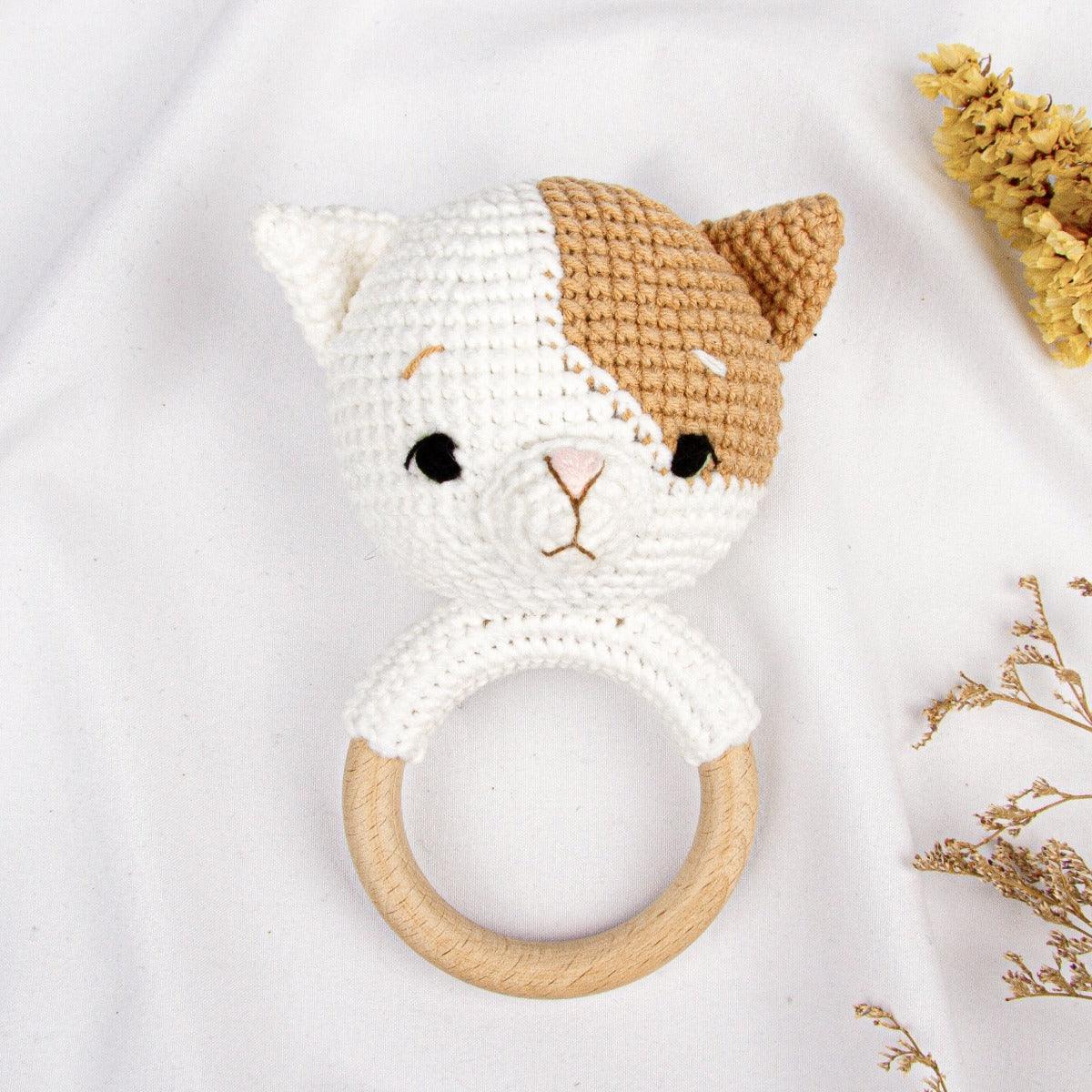 Handmade Cat Crochet Rattle