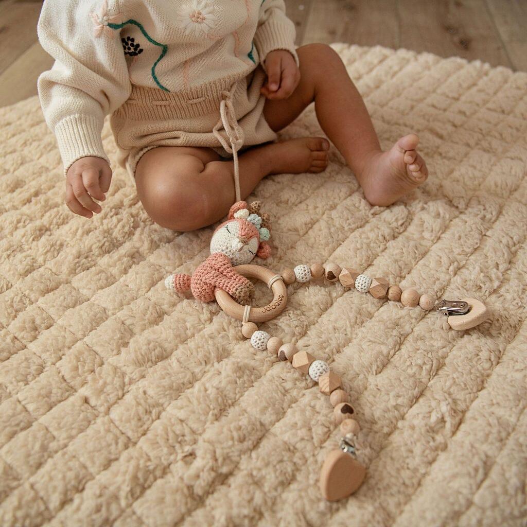 Handmade Crochet Reindeer Stroller Clip