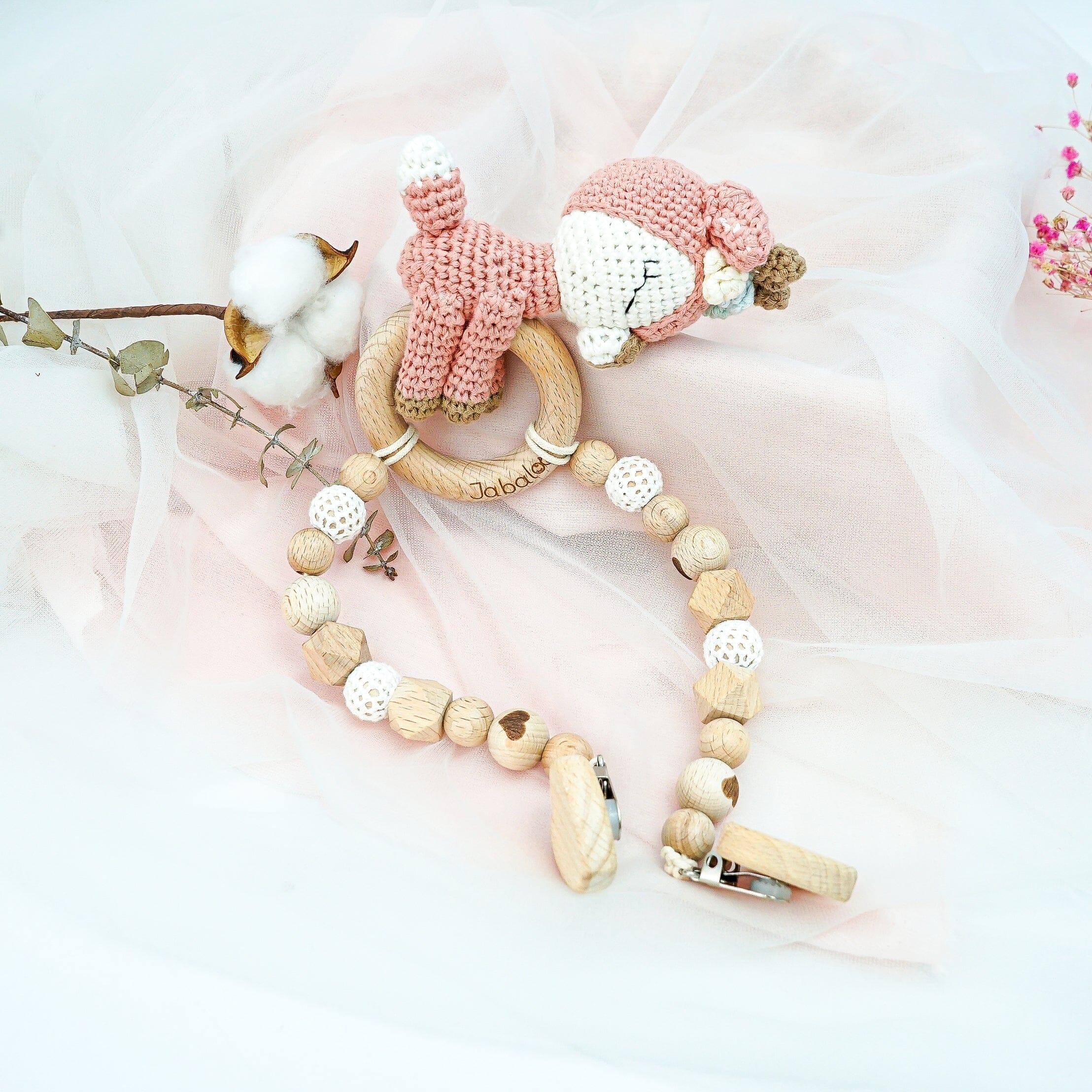 Handmade Crochet Reindeer Stroller Clip