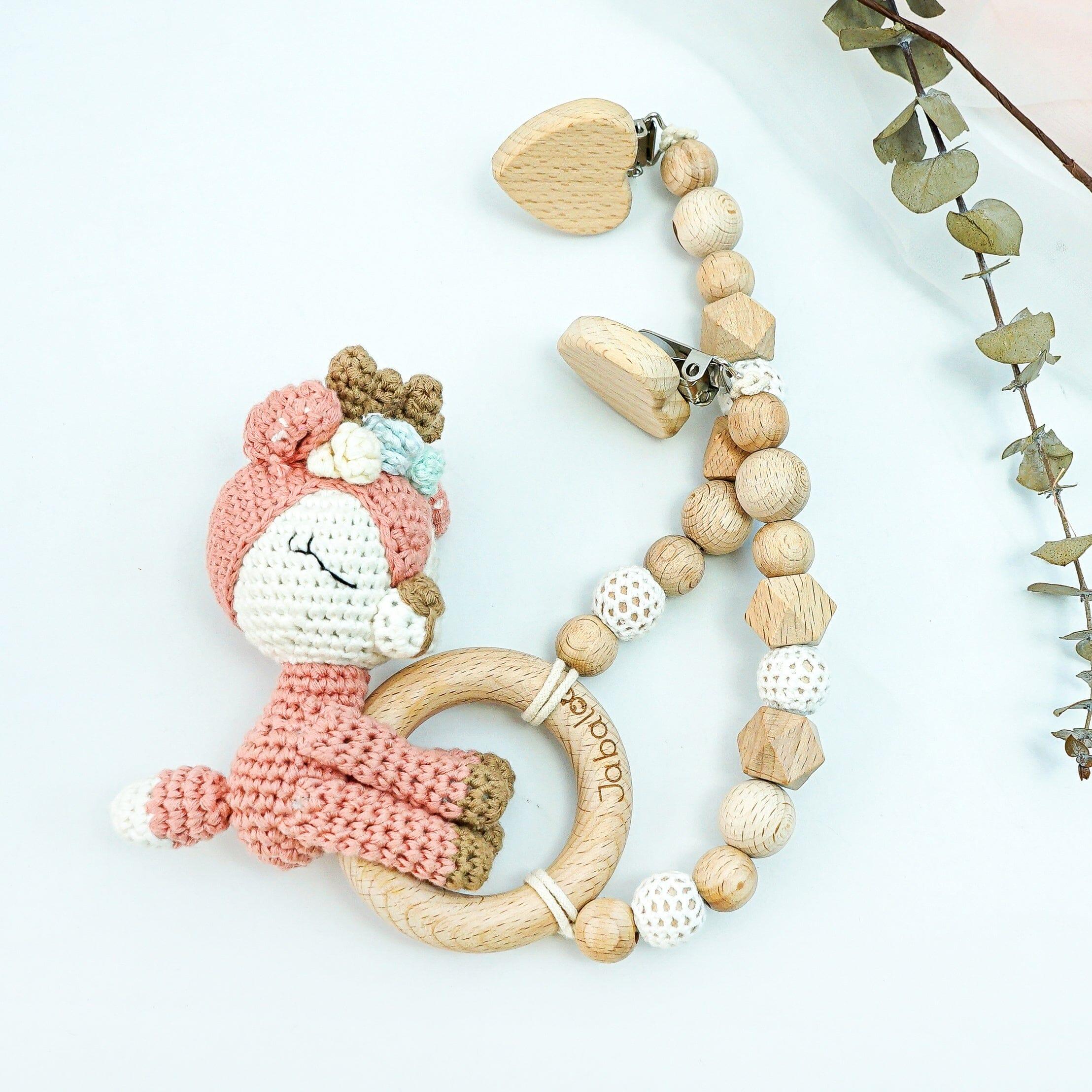 Handmade Crochet Reindeer Stroller Clip